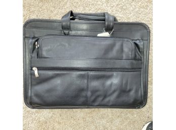 Perry Ellis Black Leather Laptop Bag/Suitcase (Great Room)