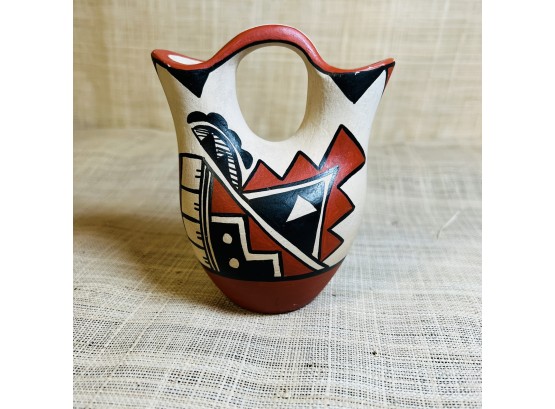 Southwest Pueblo Terra Cotta Pottery Vase By Dolores Mora