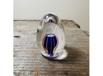 Signed Schmidt And Rhea Art Glass Paperweight Egg No. 2