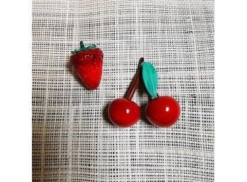Miniature Glass Fruit: Cherry And Strawberry