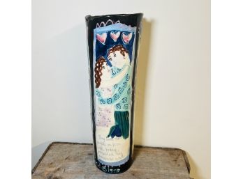 Louise Hopson Studio Art Pottery Tall Cylinder Vase