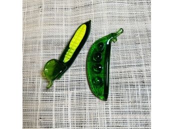 Miniature Glass Fruit: Corn And Pea Pod