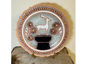 Bonis Pottery Rhodes Greece Vintage Terracotta Wall Plate