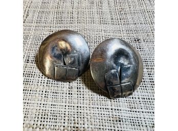 W. Lewis Modern Abstract Sterling Silver Earrings