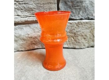 Bright Orange Art Glass Vase