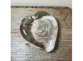 Art Glass Paperweight Heart - Clear