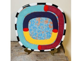 Colorful Modern Signed Pottery Plate