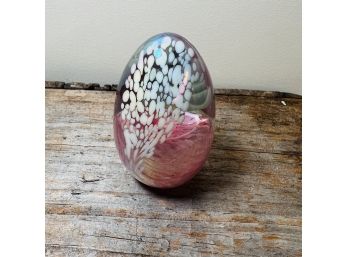 MSH Mount St. Helen's Ash Iridescent Glass Egg 1986