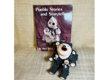 Puebelo Storyteller Bear Signed By Maria Romero, With Book