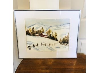 Original Watercolor: Snow Scene