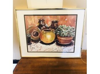 Print With Plant Pots And Jugs