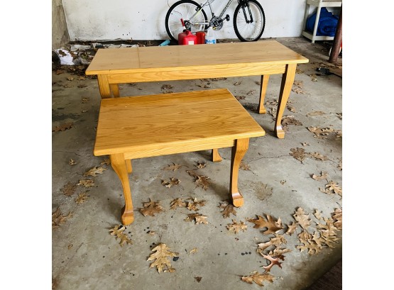 Matching Wood Coffee And End Tables (Garage)