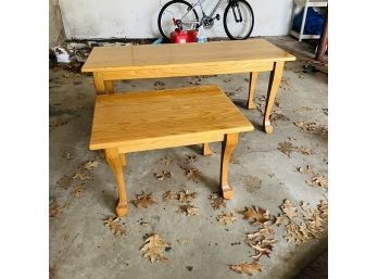 Matching Wood Coffee And End Tables (Garage)
