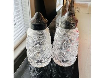 Pair Of Crystal Salt And Pepper Shakers (Den)