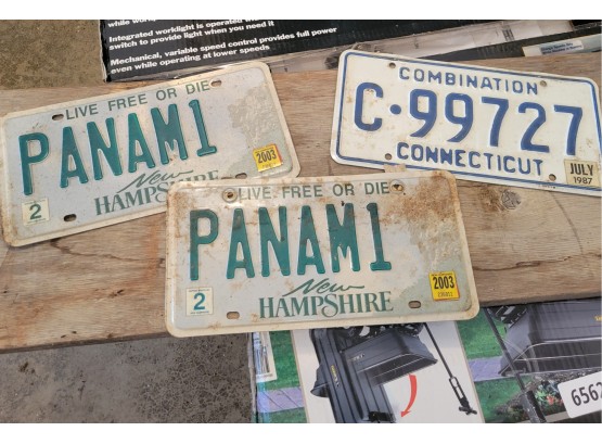 License Plate Lot Of 3