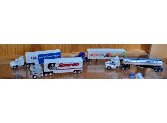 Three Matchbox And One Maiso Tractor Trailers