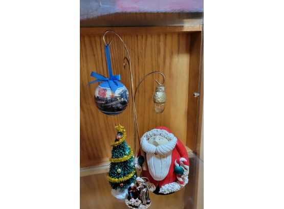 Set Of Christmas Ornaments - Train, Tree, Santa, Nativity