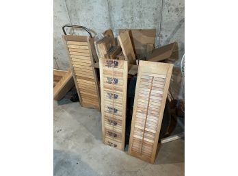 Box Lot Of Wooden Shutters, Some Louvered (Basement)
