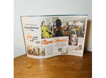 Print From A Pan Am Publication Mounted On Posterboard