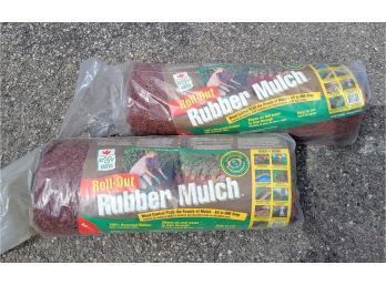 2 Rolls Of Red Rubber Mulch