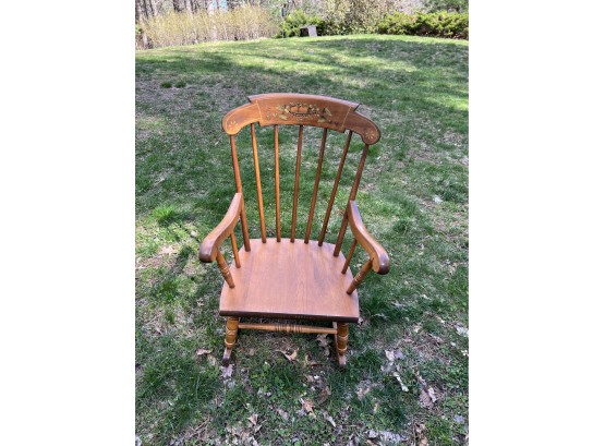 S. Bent & Bros. (Gardner, MA) Wooden Child Size Rocking Chair With Stencil