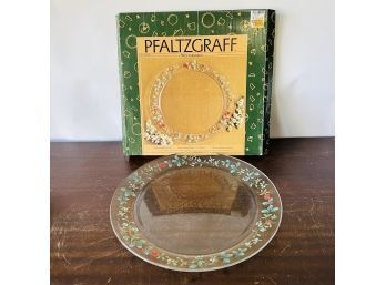 Pfaltzgraff Mistletoe Round Glass Platter