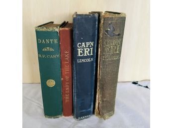 Antique And Vintage Book Lot: Dante, Capn Eri, Lady Of The Lake,