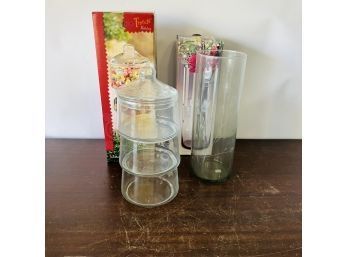 Stacking Glass Containers And Cylinder Vase