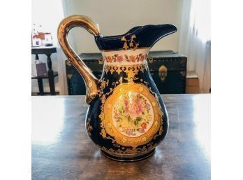 Satsuma Style Moriage Gold Accented Pitcher 10' No. 2