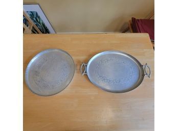Set Of 2 Everlast Hand Forged Aluminum Platters