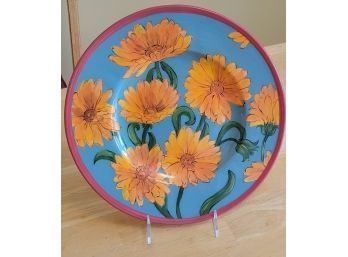 12' Floral Plate On Stand