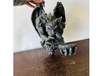 Gargoyle Dimensional Wall Hanging With Candle Holder