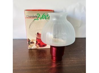 Candle Holder With Glass Shade In Box