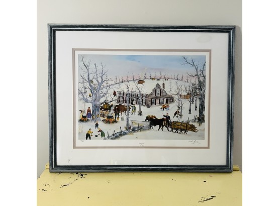 Will Moses Framed Signed Lithograph Print 'Sugar Grove' 26'x20.5'