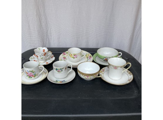 Assorted Vintage Nippon And Other Japanese Cups And Saucers