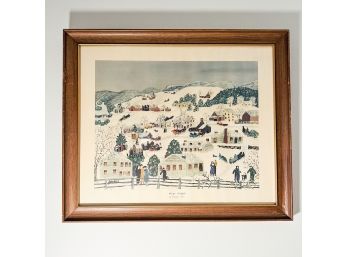 Grandma Moses Framed Print 'Winter Twilight' 19'x16'