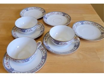 The Malay By Noritake Set Of 6 Saucers And 3 Tea Cups