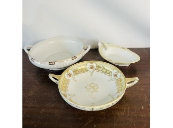 Set Of Three Vintage Nippon Handled Serving Pieces