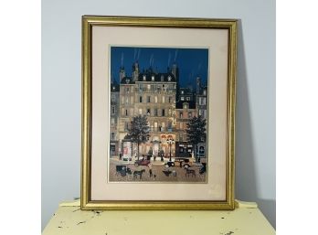 Michel Delacroix Framed Lithograph 'Grand Hotel' 21'x26'