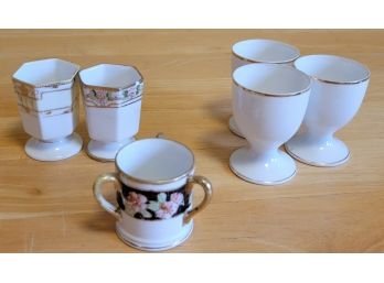 Nippon Egg Cups And One Three Handled Toothpick Holder