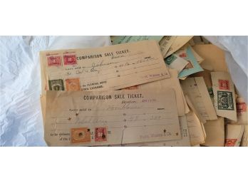 Old Bank Receipts, Sales Tickets And Stamps