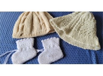 Hand Knit Hats And Baby Booties