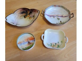 Hand Painted Nippon Dishes - Set Of Four
