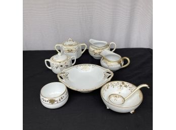Vintage White And Gold Nippon Small Table Wares Plus One Noritake White And Gold Creamer