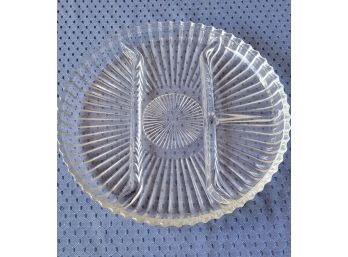 Divided Pressed Glass Dish