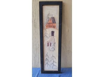 Framed And Signed Snowman Print