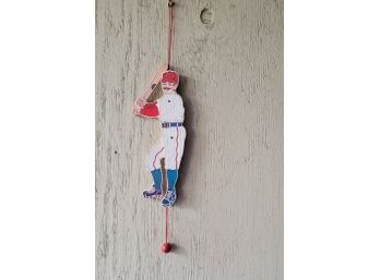 Vintage Baseball Pull String Puppet Toy