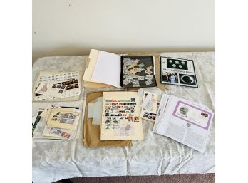 Large Stamp Lot: Loose Stamps, Sheets, First Issues, Etc.