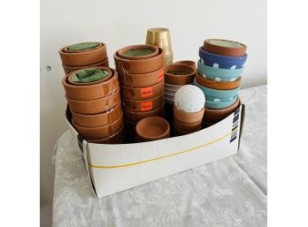Small Terra Cotta Pots And Saucers