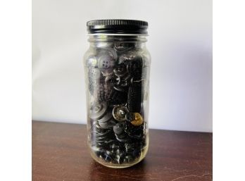 Black Buttons In Jar